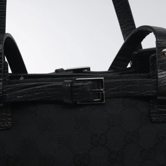 GUCCI GG Canvas Tote Bag Black Silver 107757 Auth - Picture 6 of 15